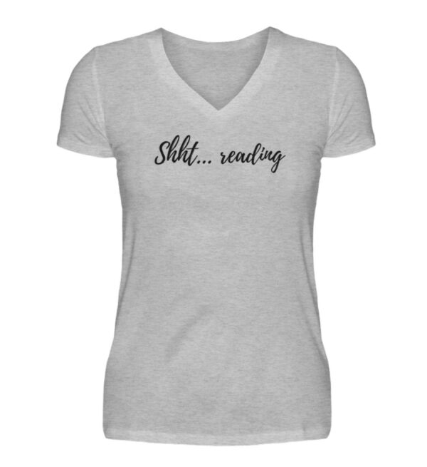 Shirt: Shht... Reading - Women V-Neck Shirt-17