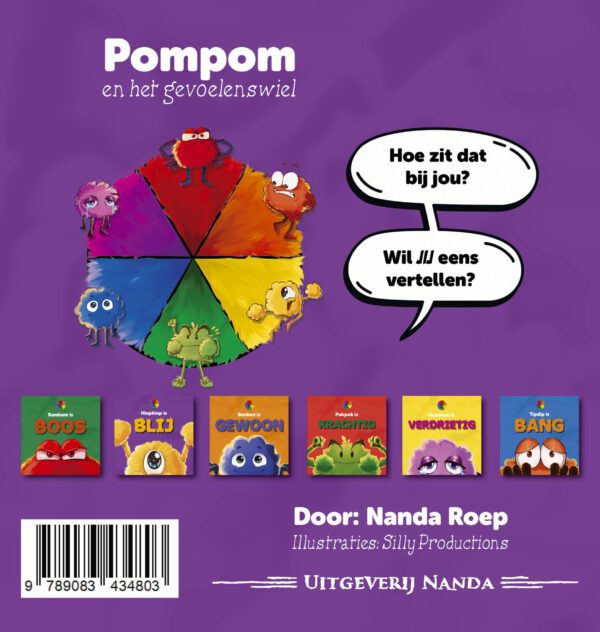 - Pompom en het Gevoelenswiel - voorleesboek voor peuters | kleuters - omgaan met angst - gesprekje aanknopen – emoties leren