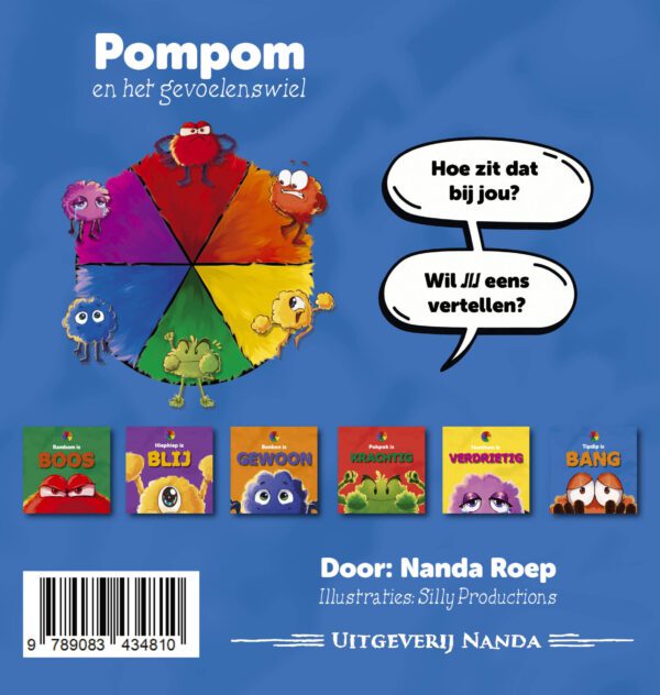 Pompom en het Gevoelenswiel - voorleesboek voor peuters | kleuters - omgaan met emotie - gesprekje aanknopen – emoties leren